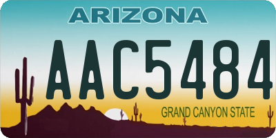 AZ license plate AAC5484