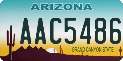 AZ license plate AAC5486