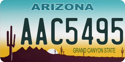 AZ license plate AAC5495