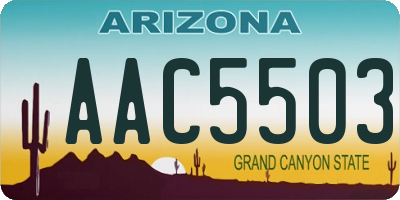 AZ license plate AAC5503