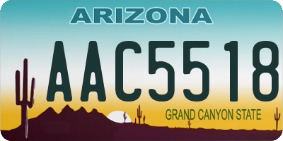 AZ license plate AAC5518