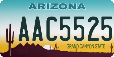 AZ license plate AAC5525