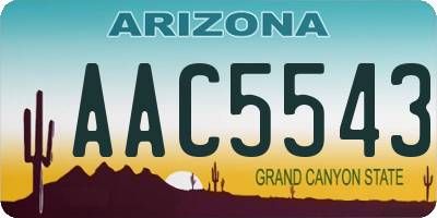 AZ license plate AAC5543