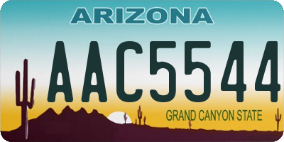 AZ license plate AAC5544