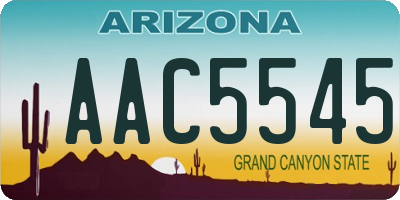 AZ license plate AAC5545