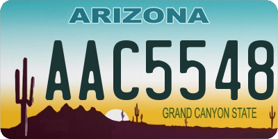 AZ license plate AAC5548