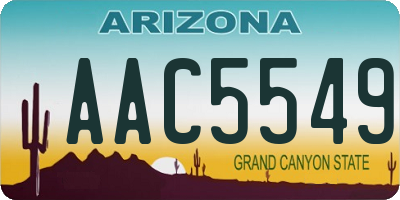 AZ license plate AAC5549