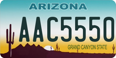 AZ license plate AAC5550