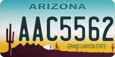 AZ license plate AAC5562