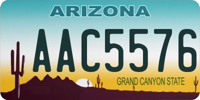 AZ license plate AAC5576