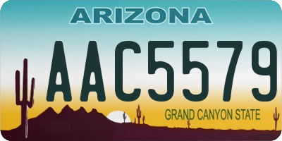 AZ license plate AAC5579