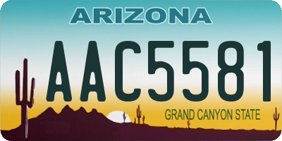 AZ license plate AAC5581