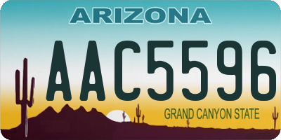 AZ license plate AAC5596