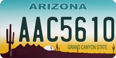 AZ license plate AAC5610