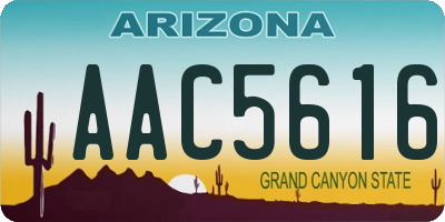 AZ license plate AAC5616