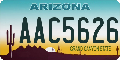 AZ license plate AAC5626