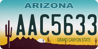 AZ license plate AAC5633