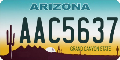 AZ license plate AAC5637