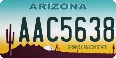 AZ license plate AAC5638