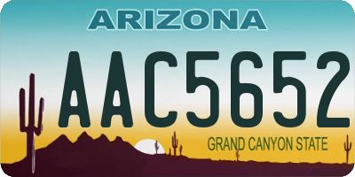 AZ license plate AAC5652