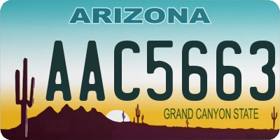 AZ license plate AAC5663