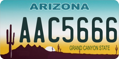 AZ license plate AAC5666