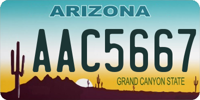 AZ license plate AAC5667