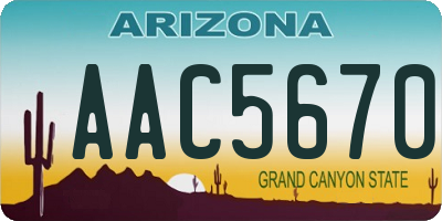 AZ license plate AAC5670