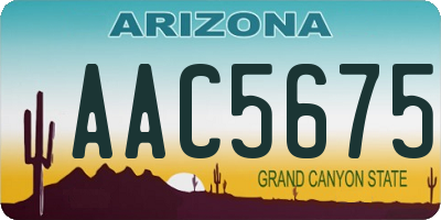 AZ license plate AAC5675