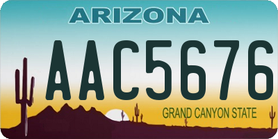 AZ license plate AAC5676