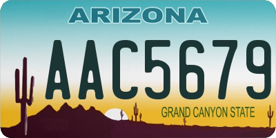 AZ license plate AAC5679