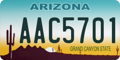 AZ license plate AAC5701