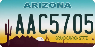 AZ license plate AAC5705