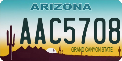 AZ license plate AAC5708
