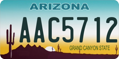 AZ license plate AAC5712