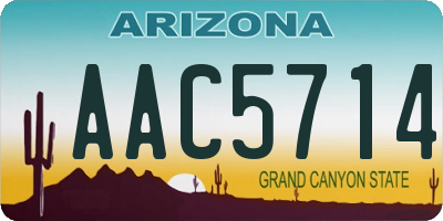 AZ license plate AAC5714