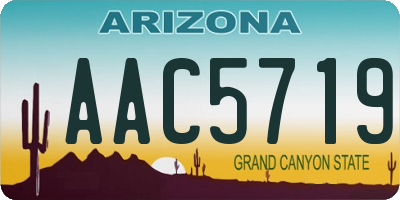 AZ license plate AAC5719