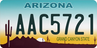 AZ license plate AAC5721