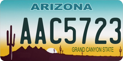 AZ license plate AAC5723