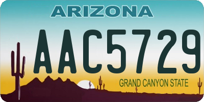 AZ license plate AAC5729