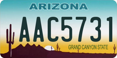 AZ license plate AAC5731