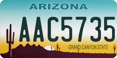 AZ license plate AAC5735