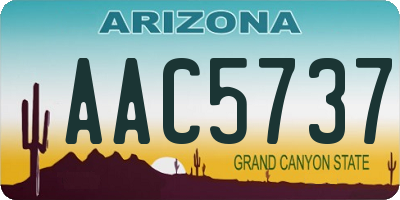 AZ license plate AAC5737