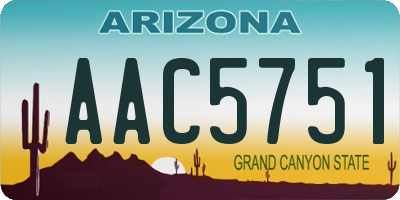 AZ license plate AAC5751