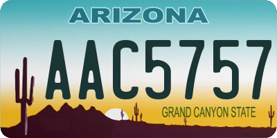 AZ license plate AAC5757