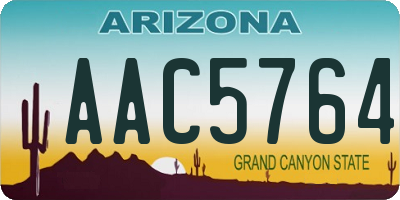 AZ license plate AAC5764