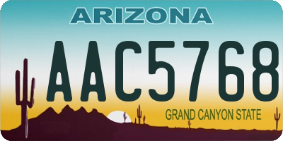 AZ license plate AAC5768