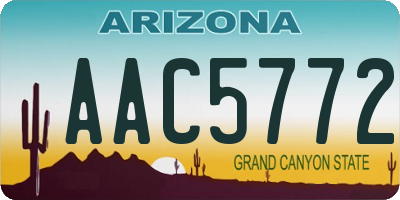 AZ license plate AAC5772