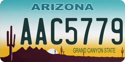 AZ license plate AAC5779