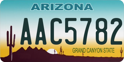 AZ license plate AAC5782